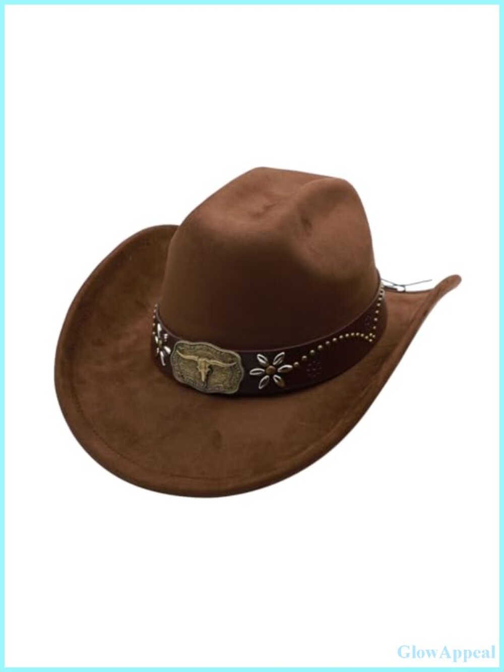 Western Cowboy Hat for Men Women Wide Brim Felt Fedora with Buckle Belt
